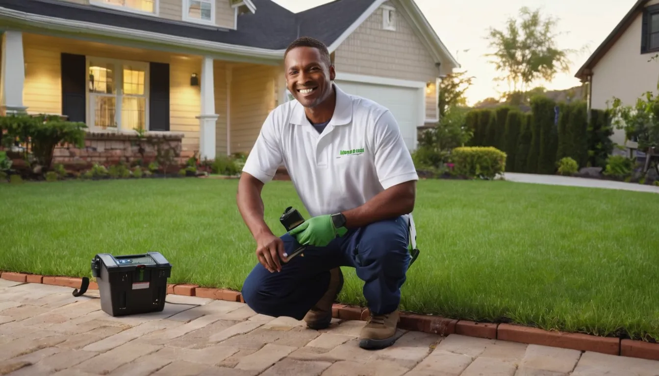 A friendly local termite provider showing a homeowner a foundation inspection in Duncan